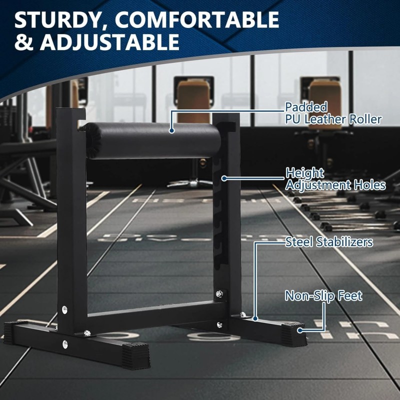 Unbranded Adjustable Split Squat Stand Roller 7-Level Height Settings for