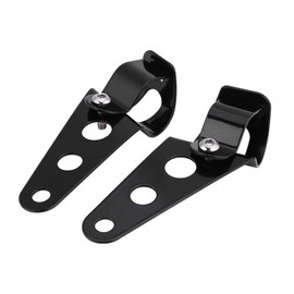 2pcs Stainless Steel Motorcycle Headlight Mount Brackets, Fully Adjustable for 22-32mm Fork Tubes, Easy to Install, Suitable for , Kawasaki, , , (Black)