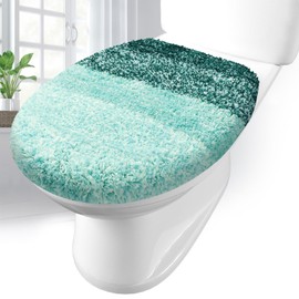 Arotive Soft Microfiber Bathroom Toilet Lid Cover, Machine Washable Seat Covers, 17.5 x 15, Stays in Place Rubber Backing, Fits Most Round, Elongated and Oblong Lids, Accessories Decor, Dark Green