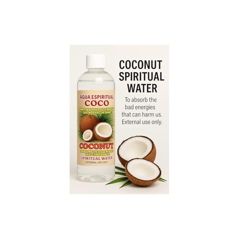 MISTIC 1 BOTTLE COCONUT SPIRITUAL WATER-COCO AGUA ESPIRITUAL 16 OZ.-MAGICK