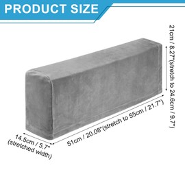 sourcing map 2Pcs Stretch Armrest Covers, Polyester Soft Armchair Slipcovers Couch Recliner Arm Cover for Chair Sofa Protector, Grey