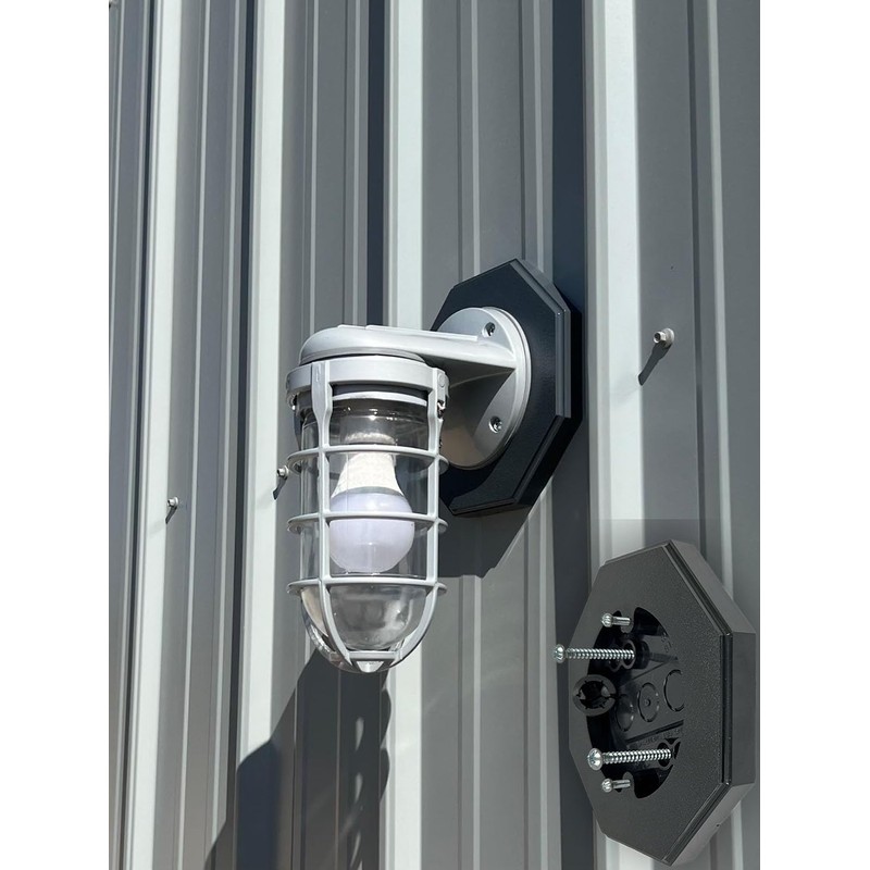 iMBAPrice IMBA-8161-BK-5 (5-Pack) Vertical Siding Lamp Octagon Mounting Kit with