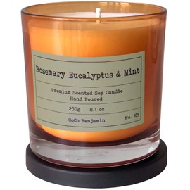 Soy Candle , Highly Scented, Hand Poured, 8.1 oz (Rosemary Eucalyptus & Mint)