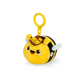 Legami - Super Soft! Bee-Themed Keychain, Plush Keychain, Pendant with Engraved Message and Zinc Carabiner, 7 x 11 cm, yellow, S