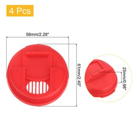 uxcell Soda Can Lids, 4pcs - Plastic Can Covers, Can Toppers Fit Standard Size for Soda Beverage Beer, Keep Carbonated, Dust Dirt Out (Red)