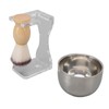 3 PCS Men Shaving Brush Set Acrylic Brush Holder Bubble