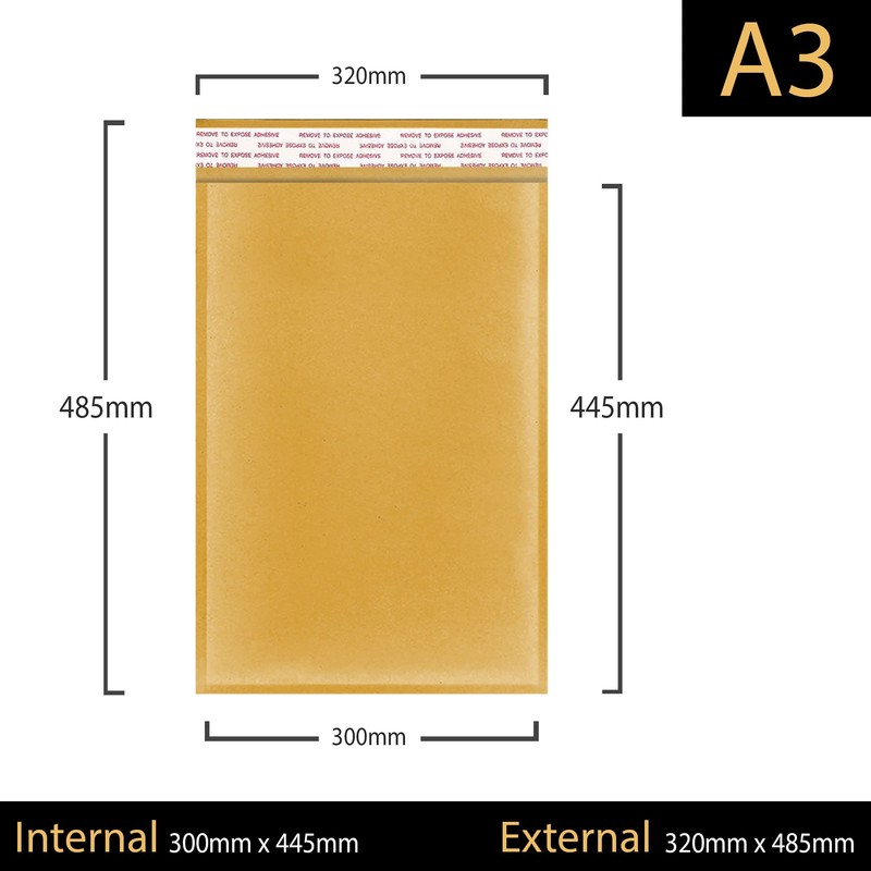 A3 Bubble Padded Envelopes for Packaging Postage Peel & Seal
