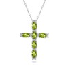 B. BRILLIANT Sterling Silver Peridot Oval-Cut Large Cross Necklace for
