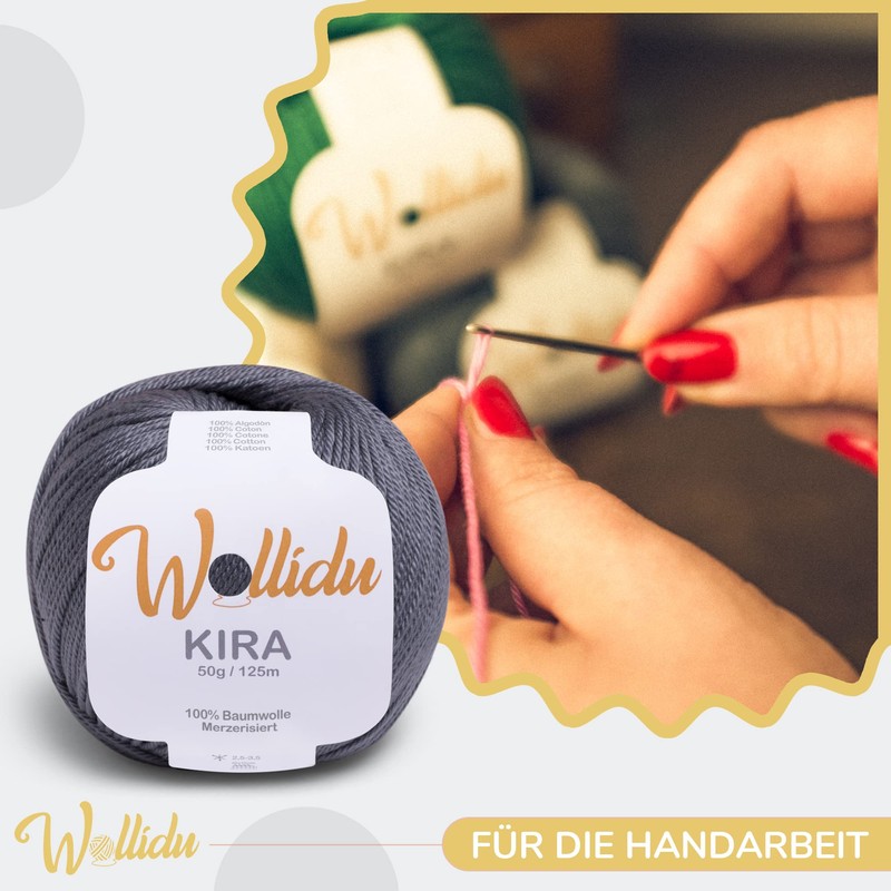 Wollidu Kira 100% Cotton for Knitting and Crocheting 10 x