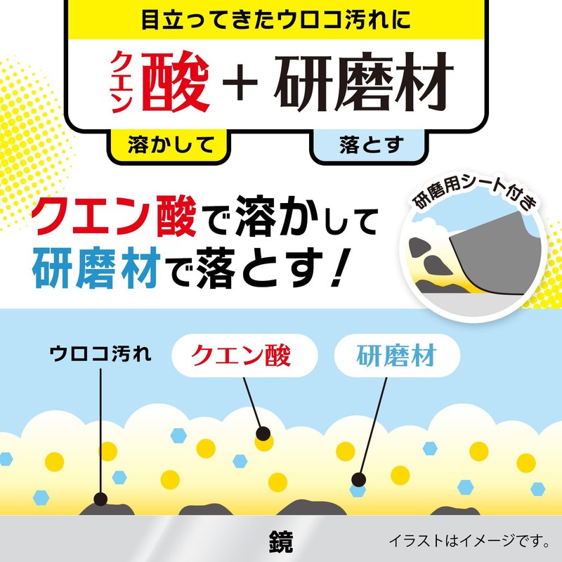 LEC Gekochi-kun Foam Pack, Scale Removal (For Bathroom Mirrors), Includes