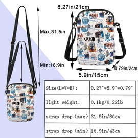 ENSIANTH Dr Movie Inspired Gift The 11th Doctor Crossbody Purses Bag Dr Lover Messenger Bags Blue Police Box Gift (Dr W CB)