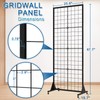 Mutualsign Grid Wall Panel Display Stand 2.1'x5.6' Ft, Movable Floorstanding