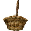 Murataya Sangyo Willow Basket Small with Leather 5213 Width 7.9