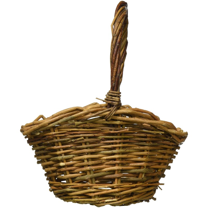 Murataya Sangyo Willow Basket Small with Leather 5213 Width 7.9
