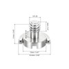 PATIKIL 1/4-20 Screw 13mm Length D-Ring Stainless Steel Camera Retaining