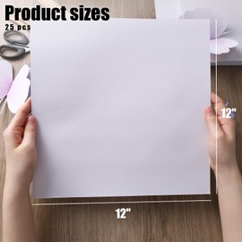 Koogel White Cardstock 12x12, 25 Sheet Cardstock Paper 66lb White Craft Paper for Invitations Card Making, Crafting, Scrapbook, Photo Albums Back to School Supplies