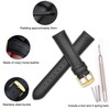 WOCCI 24 mm Replacement Vintage Genuine Leather Watch Band Black