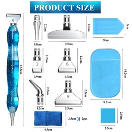 Diamond Painting Accessories Pens DIY 5D Diamond Painting Pen Kits and Tools Resin Diamond Painting Pen for Adults and Children Arts Crafts with 6 Pieces Replacement Pen Heads for Diamond Painting