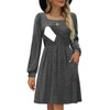 CzzzyL Mother Nursing Knit Dresses Puff Long Sleeve Sweater for