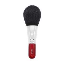 匠の化粧筆コスメ堂 熊野筆 ジャンボフェイスブラシ (パウダーブラシ) (白尖/粗光峰) ショートタイプ/メタリックレッド HF-P204