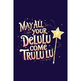 Aesthetic Dreamy Notebook – Lined Journal 120 Pages – Quote 'MAY ALL YOUR DELULU COME TRULULU' – Magical & Funny Gift for Manifestation Girlies, ... Notes, Glow-Up Plans, Journaling & Wishlists