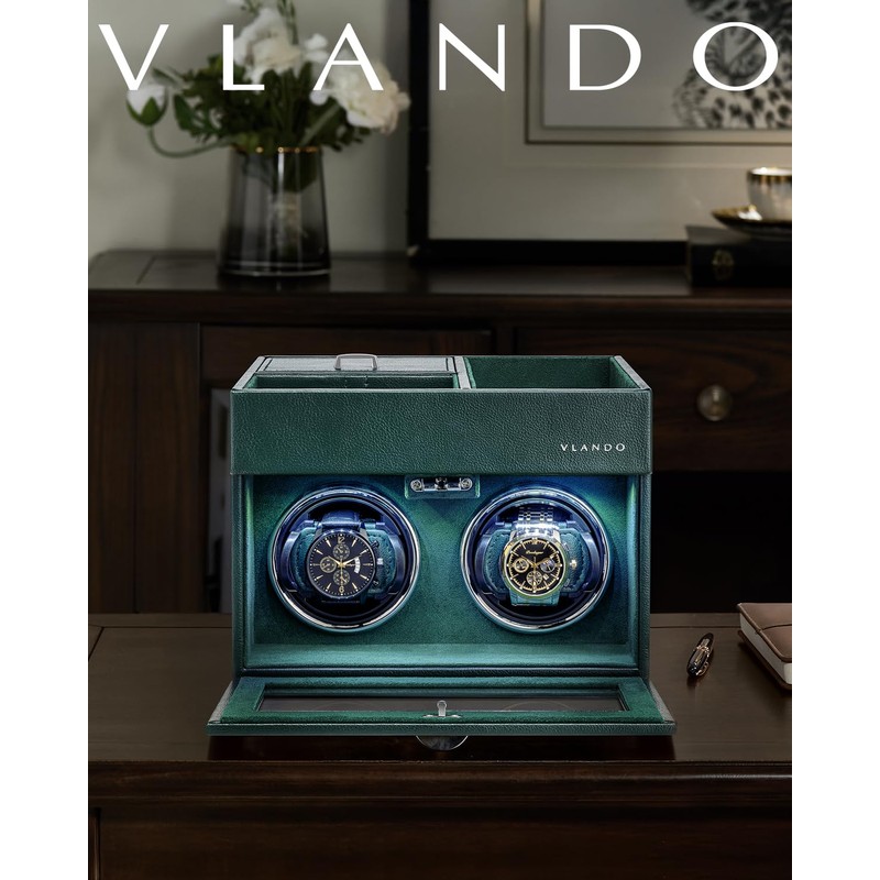 Vlando Automatic Double Watch Winder - Watch Winder Box with