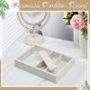 Amylove 4 Pcs Beige Sunglass Organizer Trays 4 Grids Velvet