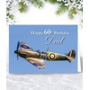 Dad 60th Birthday Card - Spitfire Design - Medium Sized