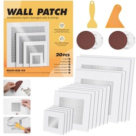 20 Pack Drywall Patch, 2/4/6/8 Inch Drywall Repair Patch, Large Hole Patch Repair for Drywall, Quick & Easy Wall Repair, Use with Wall Filler & Spackle