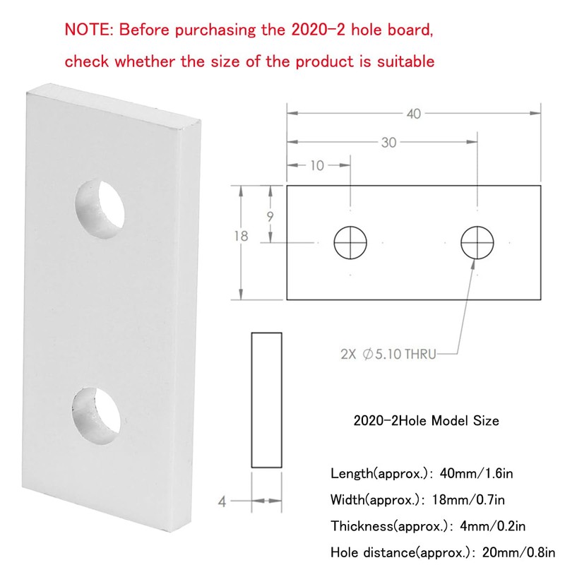 KooingTech Fixing Bracket Connector, Flat Mending Plates, 10Pcs Flat Connection