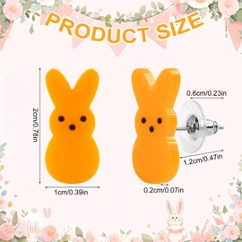 Easter Earrings Rabbit Earrings Easter Bunny Stud Earrings Easter Jewellery Easter Rabbit Gift Easter Gifts Colourful Animals Stud Earrings Women Girls, Plastic, No Gemstone