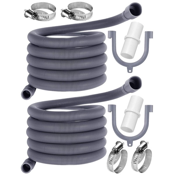 2Pack Dishwasher Washing Machine Replacement Hoses Kit, 2M Drain Hose