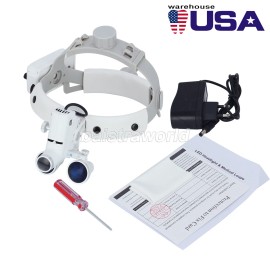 AZDENT Dental Surgery Binocular Loupes Headband Magnifier 3.5X 5W LED Headlight