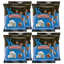 Kirieshki Rye Crackers Croutons Dry Bread (Suhariki) with Blue Mold Cheese Taste/Salted and Seasoned 40g/1.4oz - Set of 8