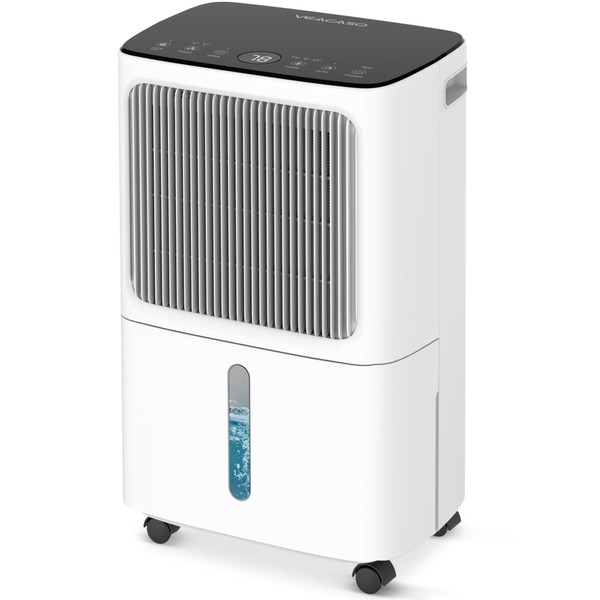 30 Pint Dehumidifiers for Home with Drain Hose, VEAGASO 2,500 Sq.Ft Dehumidifier for Basement, Large Room, Bathroom, Three Operation Modes, Intelligent Humidity Control, Dry Clothes, 24HR Timer