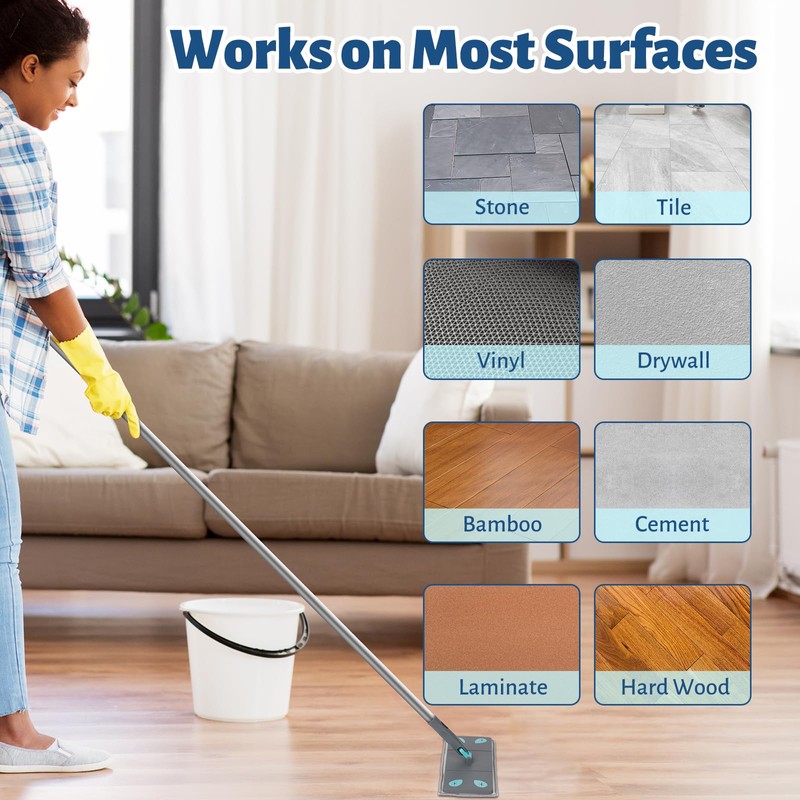 3-in-1 Detachable Broom and Mop Set Combo for House Cleaning,