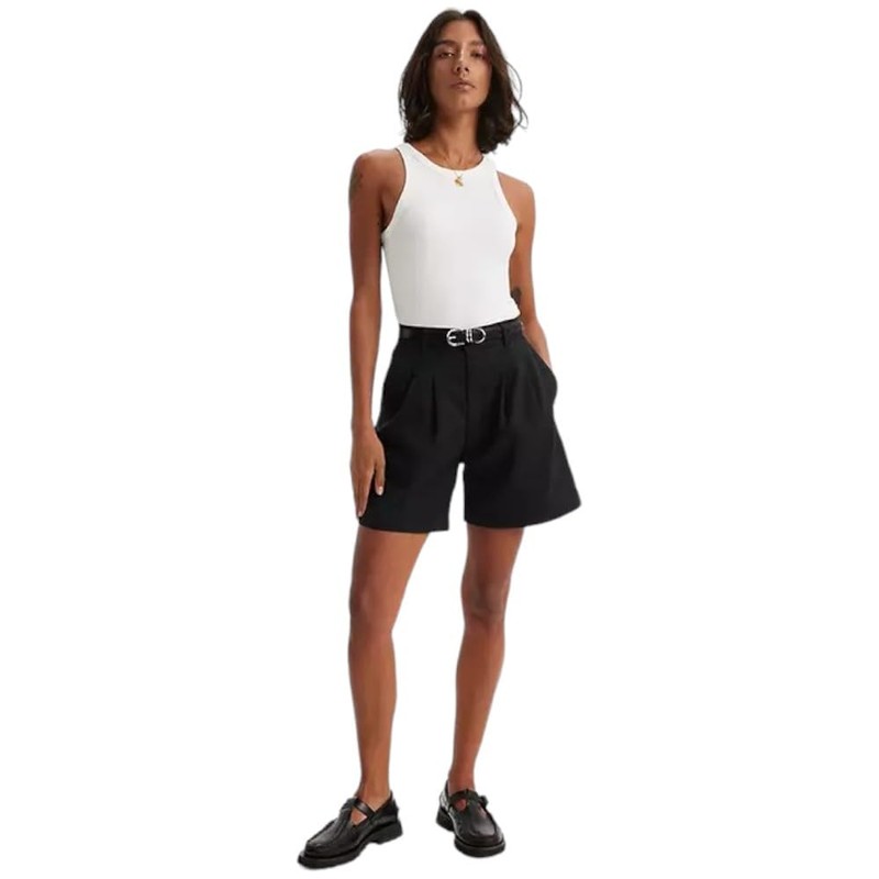 LEVIS Women's Pleated Trouser Shorts Blacks, Caviar, 29