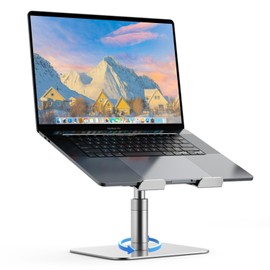 Laptop Stand, Necomi Upgraded Desktop Laptop Stand, 360° +180° Rotation Height Adjustable Laptop Stand, Aluminum Ergonomic Computer Stand for coworking, fits All laptops, Tablets, Books from 10''-17"