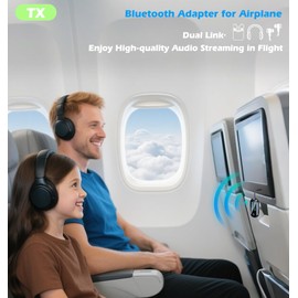 Bluetooth Transmitter for TV to 2 AirPods or Headphones, Dual Link Airplane Bluetooth Adapter for Headphones, AUX Adapter for Car Music/Home Stereo, KAIY Transmitter Receiver Splitter