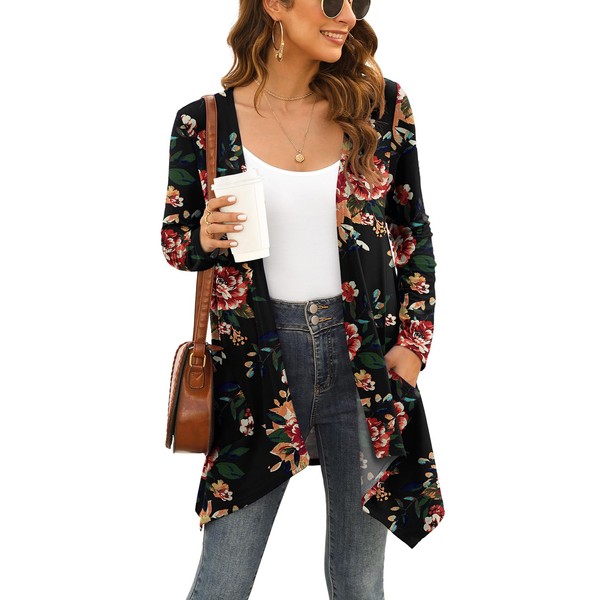 Veryoung Black Long Sleeve Plus Size Cardigan for Women Lightweight