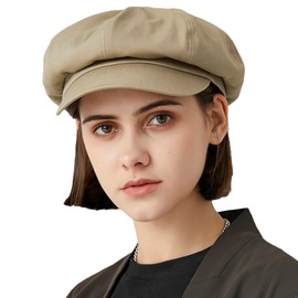 Gajaous Classic Newsboy Hats, Two Sizes Newsboy Flat Cap for Men and Women, Fashionable Baker Boy Hat Beret Cap, khaki