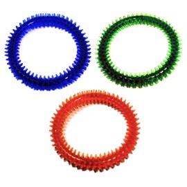 Puppy Biting Dog Chew Ring Toy Dental Soft Rubber Teething Training, Dogs less than 10kg (6x Mixed Rings - 2 of each)