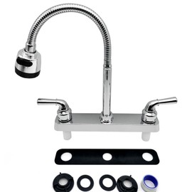 BUZHI Kitchen Sink Faucet,RV Faucet Replacement, RV Kitchen Sink Faucet with 360 Degree Rotatable Sprayer Flexible Spout, RV Bathroom Faucet Set for Campers, RVs, Motorhomes, Travel Trailers