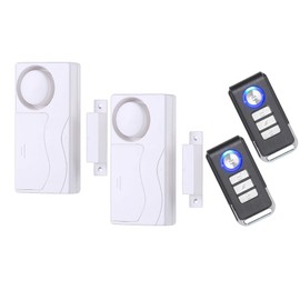 Lancoon Door Alarm with Remote 2 Pack, Wireless Home Security Window Open Magnetic Sensor Burglar Alert for Home Garage Apartment Kids Safety