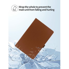 Case for FEONAL Android 14 Tablet 11 inch Tablets,11 inch Tablet,UYRUREL Leather Slim Folding Stand Cover with Hand Strap Magnet for Men Women Full Protection,Brown.