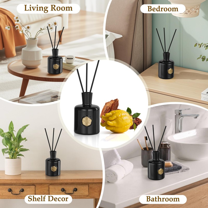 XEPTLE Reed Diffuser Set, 7.04 oz Oud & Bergamot Scent