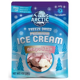 Arctic Farms Freeze Dried Premium Ice Cream That Does Not Melt (7 Ingredients) (Neapolitan)