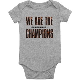 King Mouse We Are The Champions Cincinnati Football Baby Onesie | Ohio Hometown Pride Infant Bodysuit (6-12 Months US, Pink)