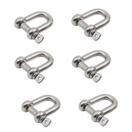 6Pcs M5 Stainless Steel D Ring Shackle 3/16 5mm Heavy Duty D Shackle with Screw Pin Road Shackles Anchor Shackle for Chain Wire Rope Lifting Outdoor Camping Bracelets Vehicle Recovery