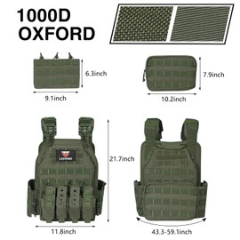 LASVENIS Quick Release Tactical Vest for Men, Adjustable Breathable Weighted Tactical Vest for Training